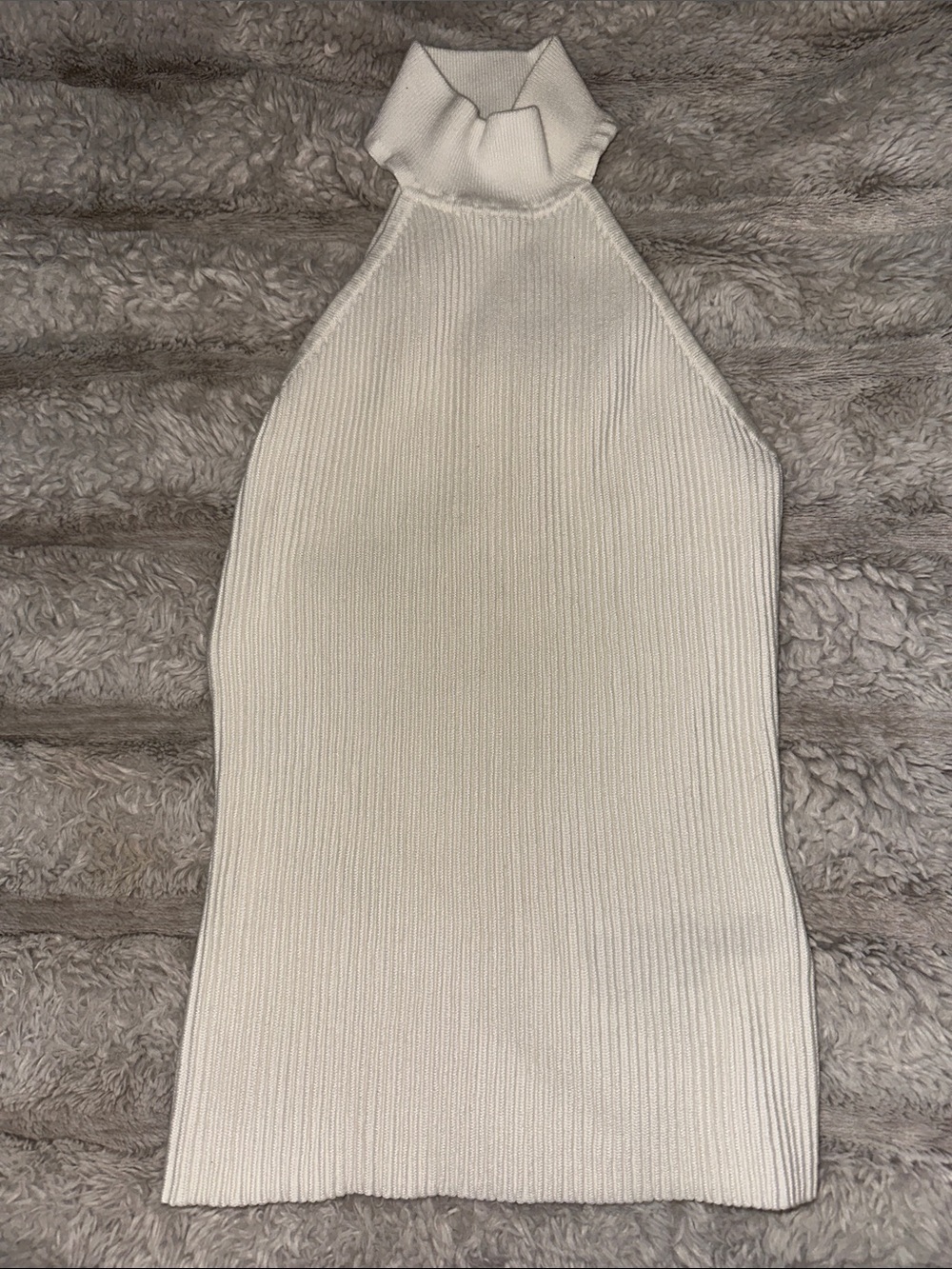 Guess White Ribbed Halter Turtleneck Top used size small